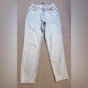 Aeropostale Light Wash  Mom Jeans Womens Size 0 Red Button Up Jeans